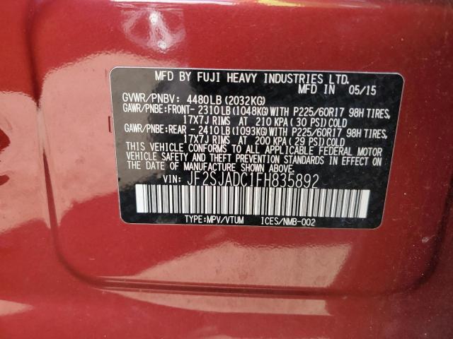 Photo 11 VIN: JF2SJADC1FH835892 - SUBARU FORESTER 2 