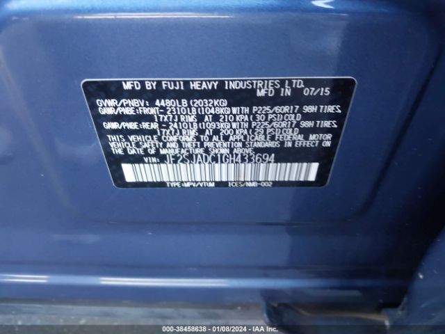 Photo 8 VIN: JF2SJADC1GH433694 - SUBARU FORESTER 