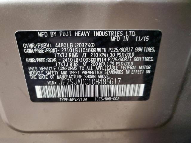 Photo 13 VIN: JF2SJADC1GH485617 - SUBARU FORESTER 2 