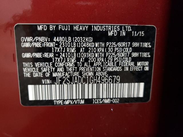 Photo 13 VIN: JF2SJADC1GH496679 - SUBARU FORESTER 