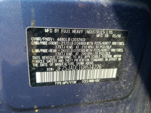 Photo 9 VIN: JF2SJADC1GH514226 - SUBARU FORESTER 2 