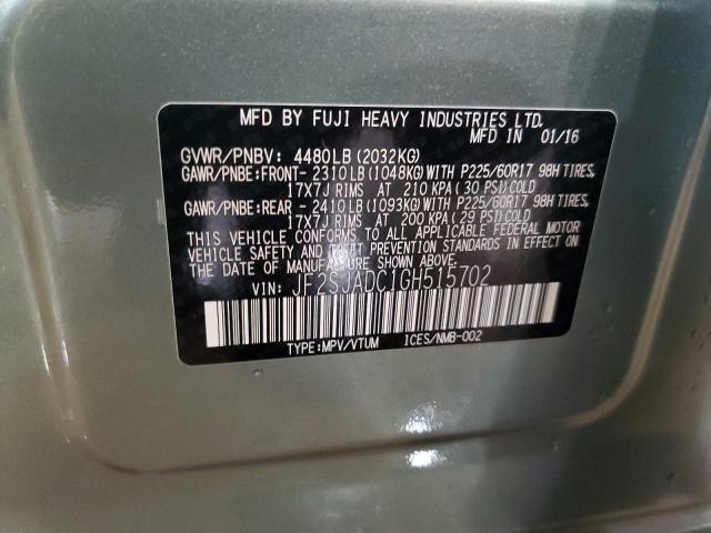 Photo 12 VIN: JF2SJADC1GH515702 - SUBARU FORESTER 