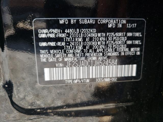 Photo 9 VIN: JF2SJADC1JH524584 - SUBARU FORESTER 2 