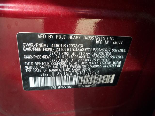 Photo 9 VIN: JF2SJADC2FH470333 - SUBARU FORESTER 2 