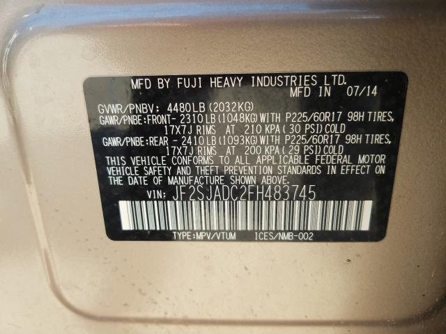 Photo 9 VIN: JF2SJADC2FH483745 - SUBARU FORESTER 2 