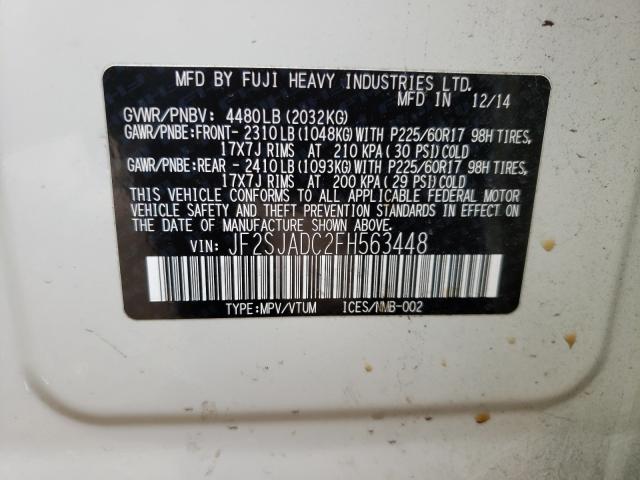 Photo 9 VIN: JF2SJADC2FH563448 - SUBARU FORESTER 2 