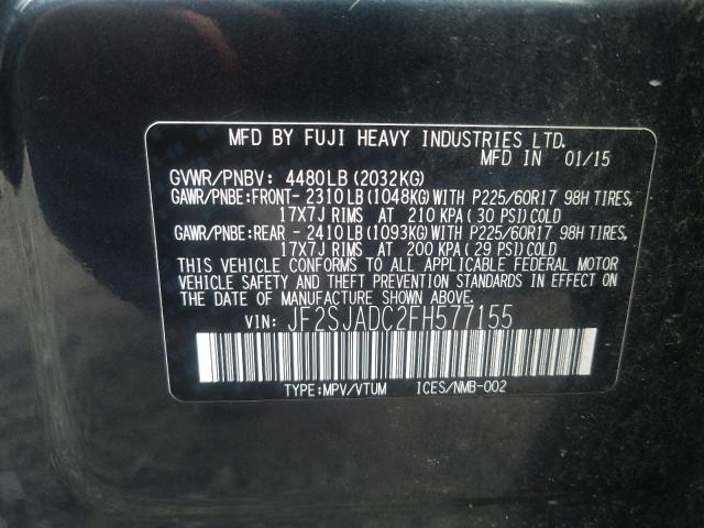 Photo 9 VIN: JF2SJADC2FH577155 - SUBARU FORESTER 