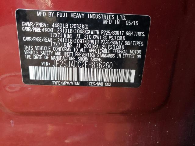 Photo 11 VIN: JF2SJADC2FH836260 - SUBARU FORESTER 2 