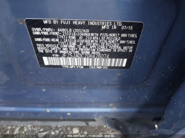 Photo 8 VIN: JF2SJADC2GH426074 - SUBARU FORESTER 