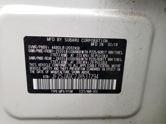 Photo 9 VIN: JF2SJADC2JH537294 - SUBARU FORESTER 2 