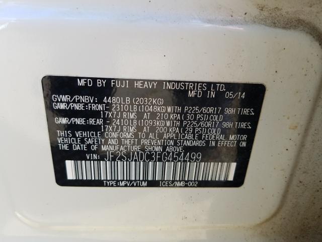 Photo 9 VIN: JF2SJADC3FG454499 - SUBARU FORESTER 2 