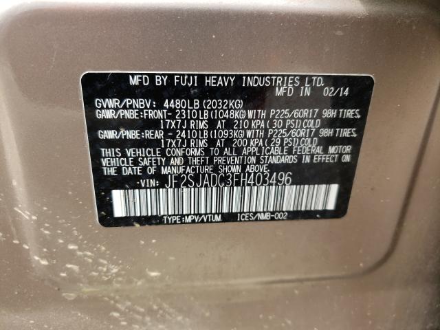 Photo 9 VIN: JF2SJADC3FH403496 - SUBARU FORESTER 2 