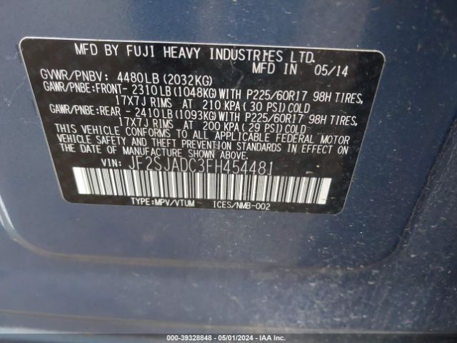 Photo 8 VIN: JF2SJADC3FH454481 - SUBARU FORESTER 