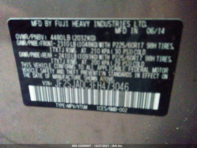 Photo 8 VIN: JF2SJADC3FH473046 - SUBARU FORESTER 