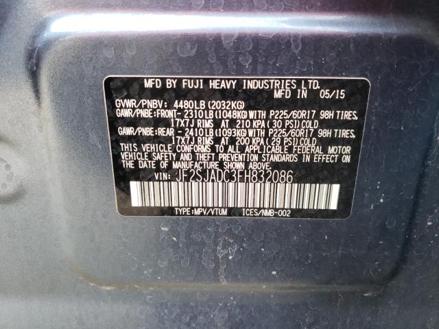 Photo 9 VIN: JF2SJADC3FH832086 - SUBARU FORESTER 2 