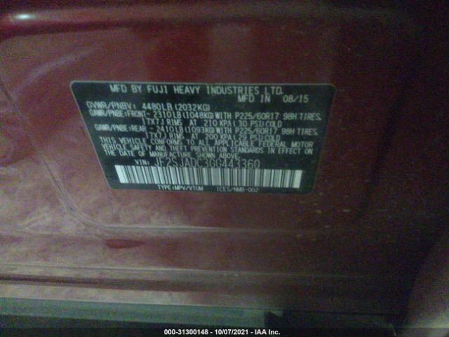 Photo 8 VIN: JF2SJADC3GG443360 - SUBARU FORESTER 