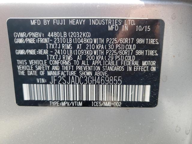 Photo 12 VIN: JF2SJADC3GH469855 - SUBARU FORESTER 