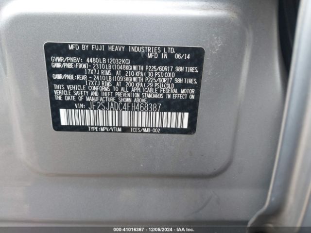 Photo 8 VIN: JF2SJADC4FH468387 - SUBARU FORESTER 