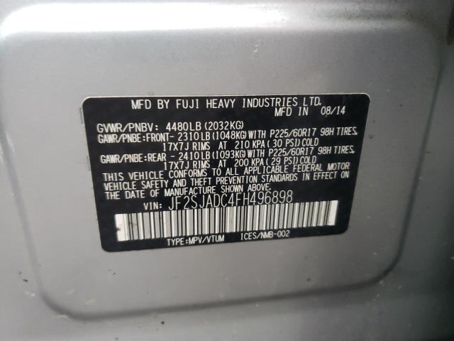 Photo 9 VIN: JF2SJADC4FH496898 - SUBARU FORESTER 2 