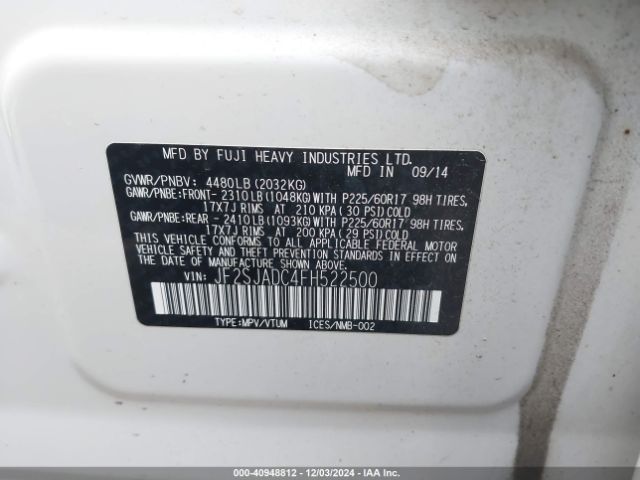 Photo 8 VIN: JF2SJADC4FH522500 - SUBARU FORESTER 