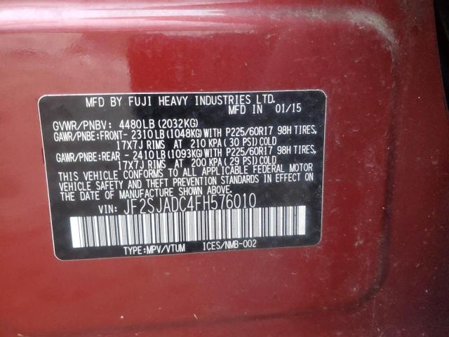 Photo 12 VIN: JF2SJADC4FH576010 - SUBARU FORESTER 2 