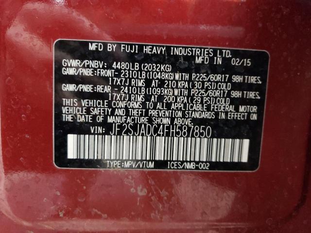 Photo 12 VIN: JF2SJADC4FH587850 - SUBARU FORESTER 