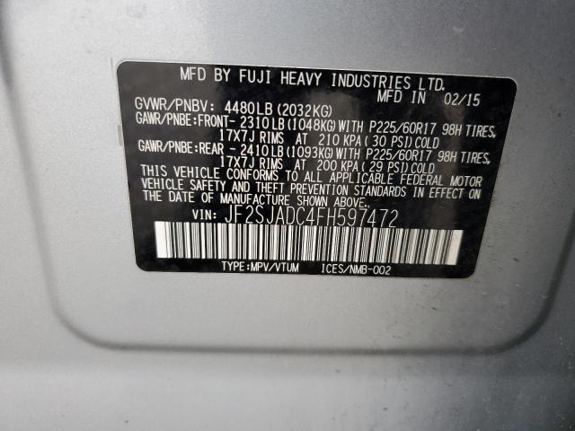 Photo 12 VIN: JF2SJADC4FH597472 - SUBARU FORESTER 