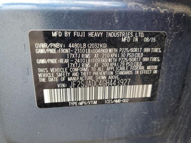 Photo 12 VIN: JF2SJADC4GH443927 - SUBARU FORESTER 2 