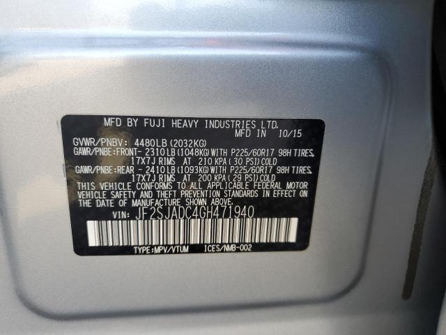 Photo 12 VIN: JF2SJADC4GH471940 - SUBARU FORESTER 