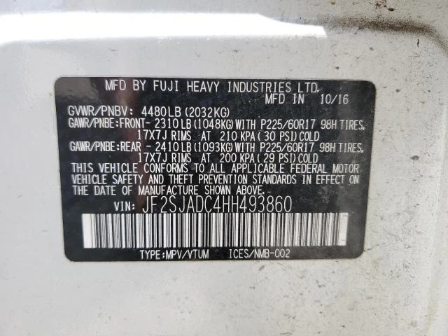 Photo 13 VIN: JF2SJADC4HH493860 - SUBARU FORESTER 2 