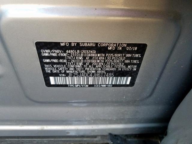 Photo 9 VIN: JF2SJADC4JH617485 - SUBARU FORESTER 2 