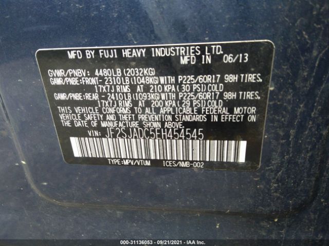 Photo 8 VIN: JF2SJADC5EH454545 - SUBARU FORESTER 