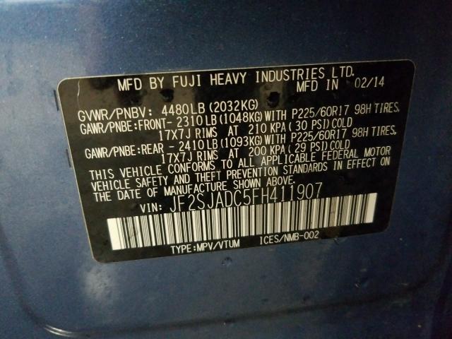 Photo 9 VIN: JF2SJADC5FH411907 - SUBARU FORESTER 2 