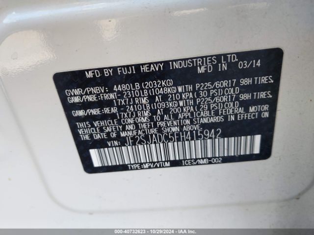 Photo 8 VIN: JF2SJADC5FH415942 - SUBARU FORESTER 