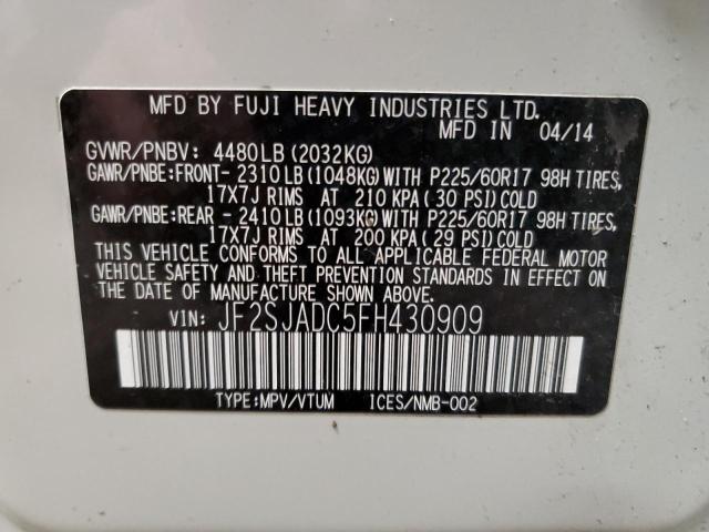 Photo 9 VIN: JF2SJADC5FH430909 - SUBARU FORESTER 2 