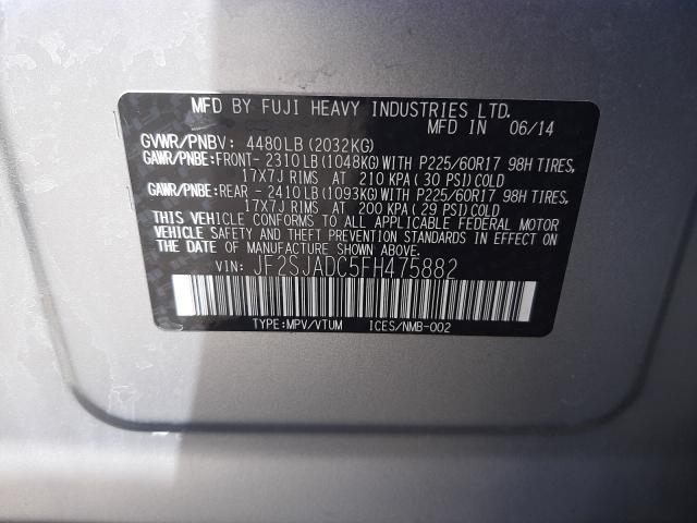 Photo 9 VIN: JF2SJADC5FH475882 - SUBARU FORESTER 2 