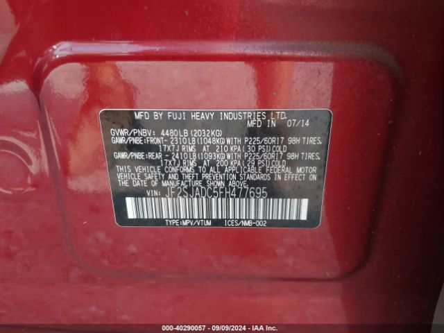 Photo 8 VIN: JF2SJADC5FH477695 - SUBARU FORESTER 