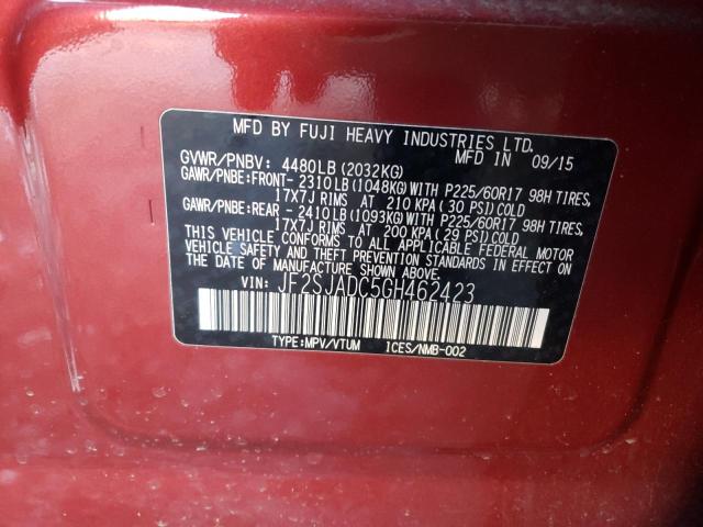 Photo 9 VIN: JF2SJADC5GH462423 - SUBARU FORESTER 2 