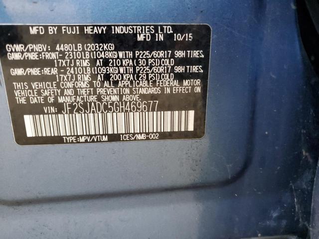 Photo 12 VIN: JF2SJADC5GH469677 - SUBARU FORESTER 2 