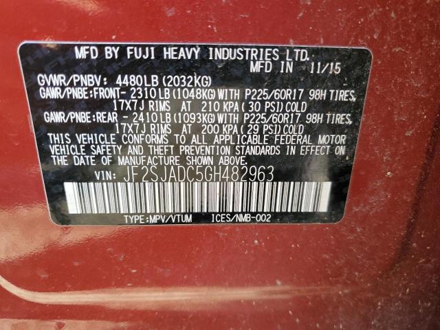 Photo 11 VIN: JF2SJADC5GH482963 - SUBARU FORESTER 2 