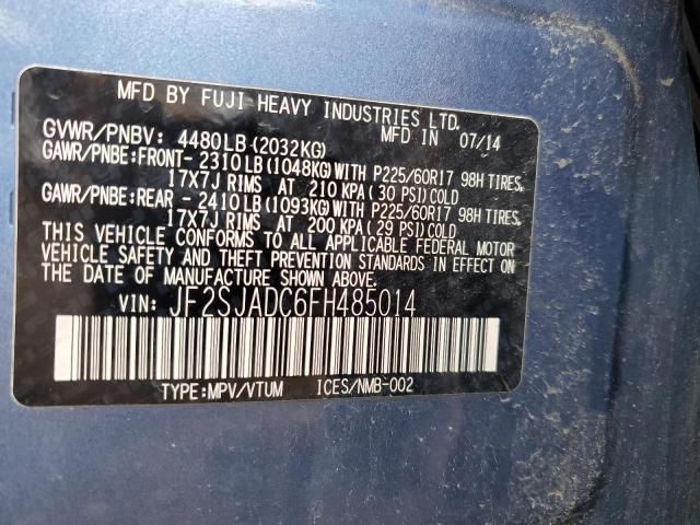 Photo 12 VIN: JF2SJADC6FH485014 - SUBARU FORESTER 