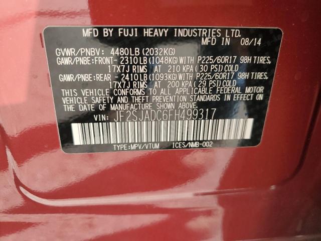 Photo 12 VIN: JF2SJADC6FH499317 - SUBARU FORESTER 2 