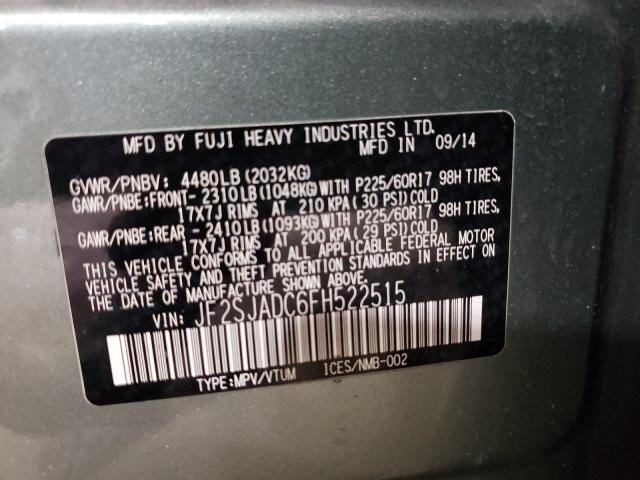 Photo 9 VIN: JF2SJADC6FH522515 - SUBARU FORESTER 