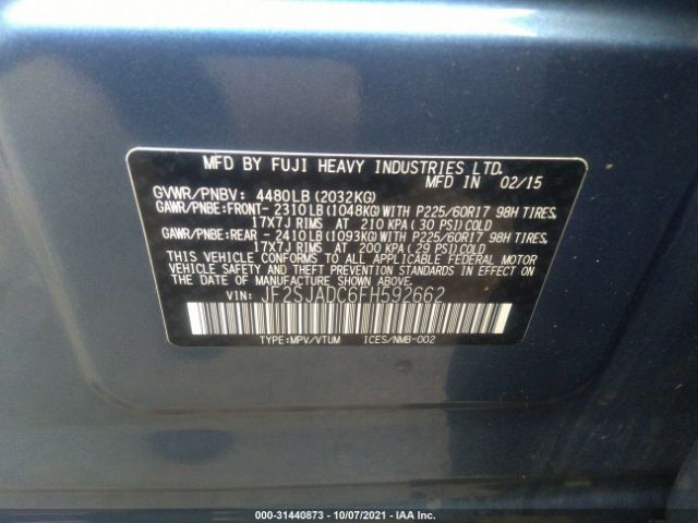 Photo 8 VIN: JF2SJADC6FH592662 - SUBARU FORESTER 