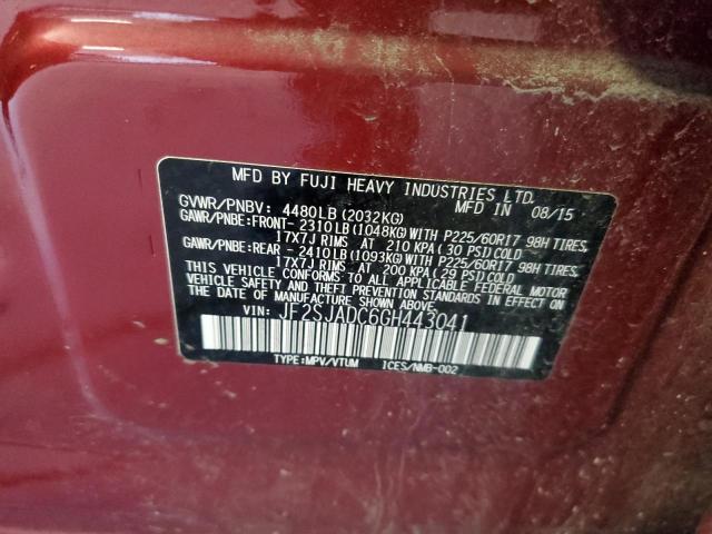 Photo 9 VIN: JF2SJADC6GH443041 - SUBARU FORESTER 2 