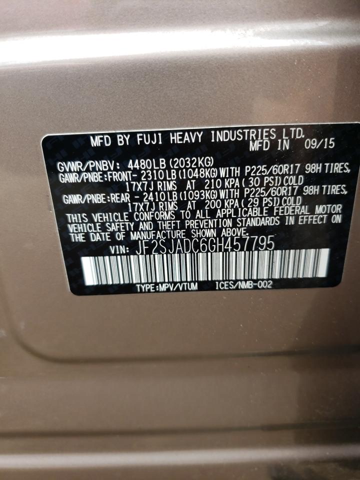 Photo 12 VIN: JF2SJADC6GH457795 - SUBARU FORESTER 