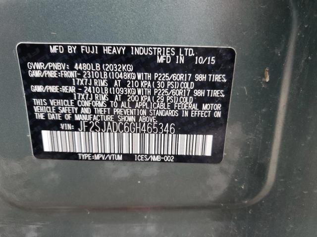 Photo 12 VIN: JF2SJADC6GH465346 - SUBARU FORESTER 2 