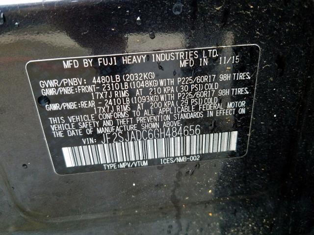 Photo 9 VIN: JF2SJADC6GH484656 - SUBARU FORESTER 2 