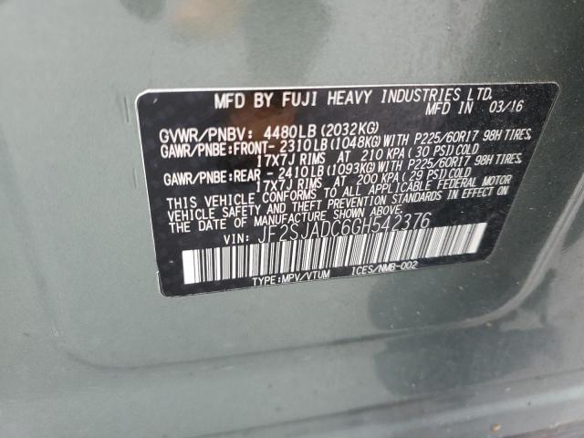 Photo 12 VIN: JF2SJADC6GH542376 - SUBARU FORESTER 