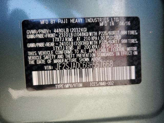 Photo 12 VIN: JF2SJADC6GH557668 - SUBARU FORESTER 